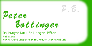 peter bollinger business card